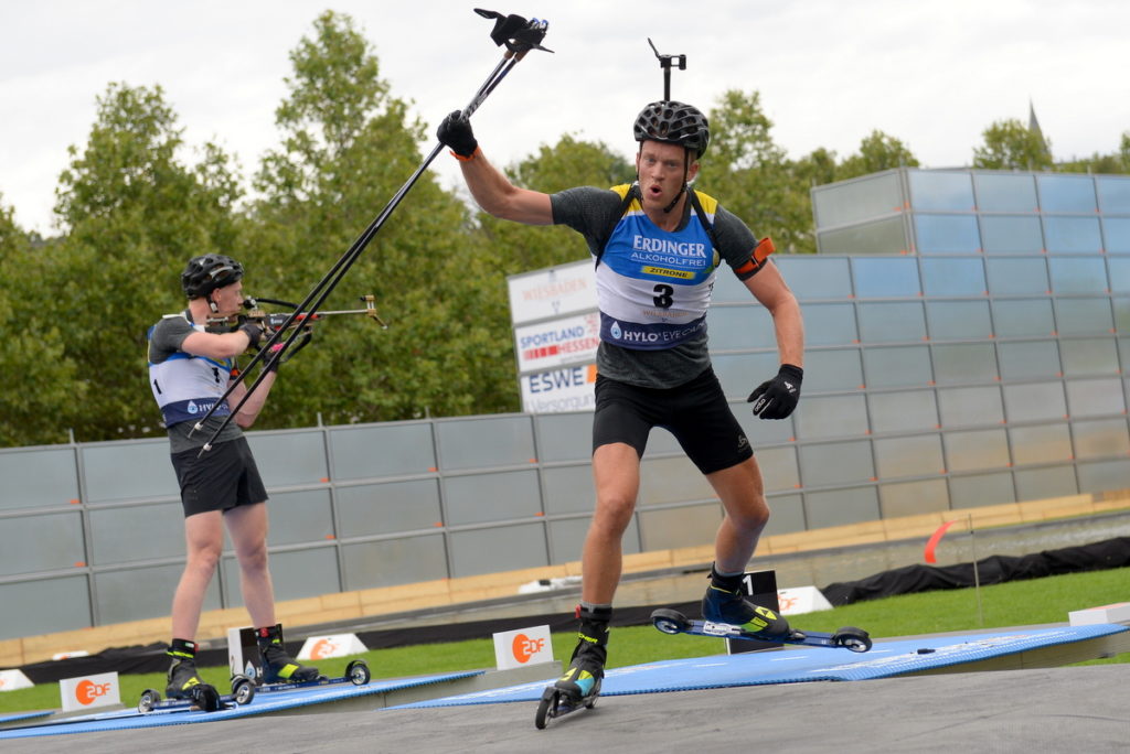 Tarjei Boe, vainqueur de l'édition 2019 du City Biathlon de Wiesbaden.