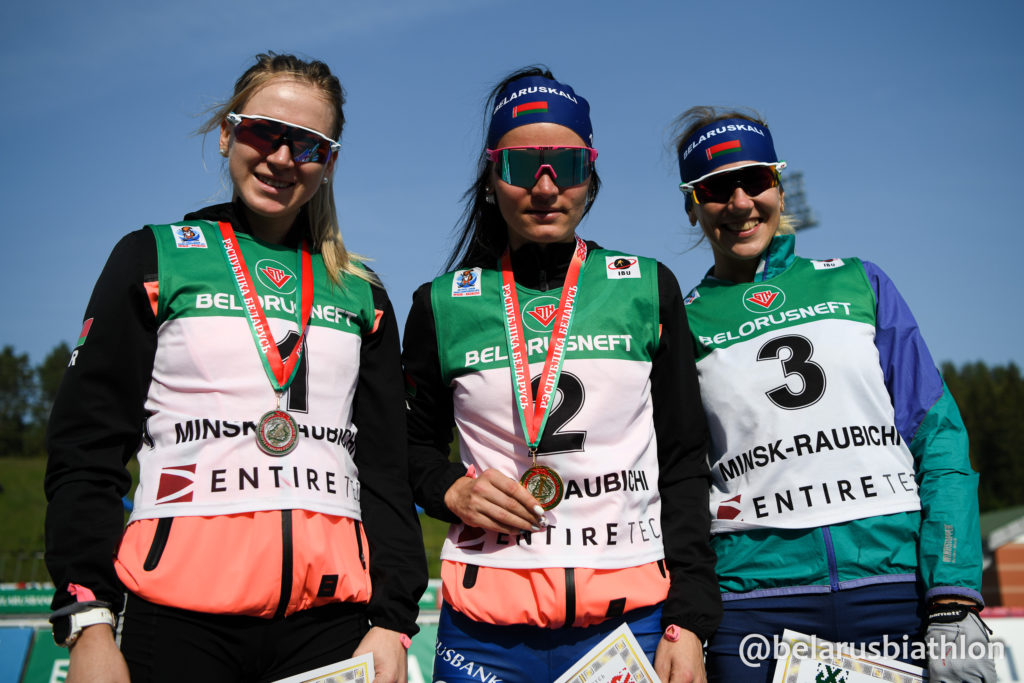 Podium dames poursuite biélorussie 2020 Podium dames poursuite biélorussie 2020