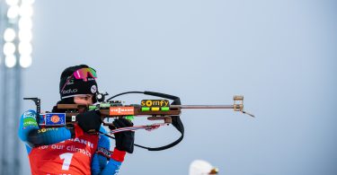 Justine Braisaz, meilleur temps à ski du jour mais encore trop fragile sur le pas de tir