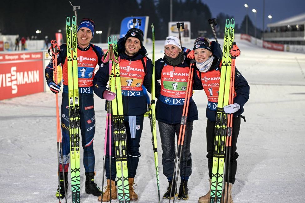 Une équipe sur le relais mixte