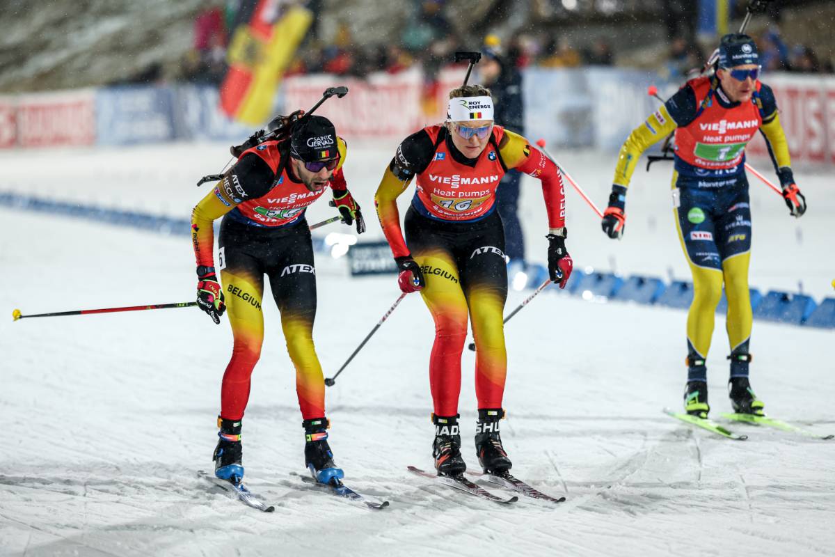 Un relais mixte simple en course